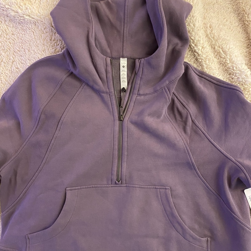 LULULEMON SCUBA OVERSIZED HALF ZIP HOODIE, color dusky lavender size XL/XXL